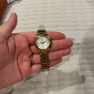 Kendra Scott Gold Tone Dira Watch 38mm in ivory mother of pearl